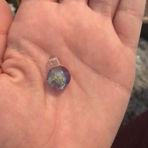 Glass flower pendant for necklace